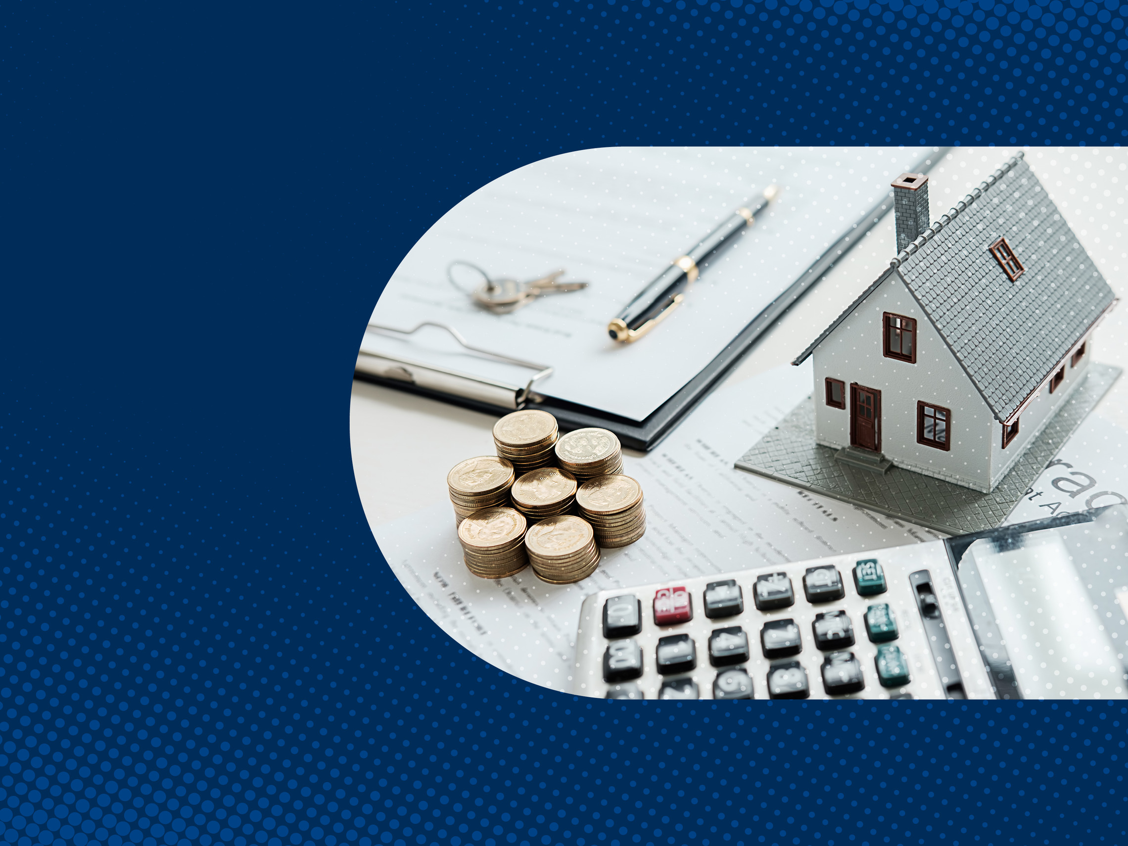 Ein Haus mit einem Taschenrechner .